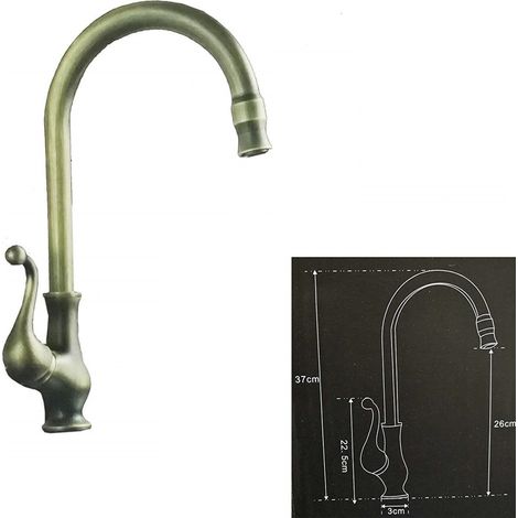 Cleafe - Miscelatore Lavello Ottone  52427 Lavandino Cucina Monocomando Rubinetteria -