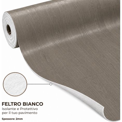 1 x 15 m (15 m²) Pavimento Vinilico a Rotolo Effetto Legno Rovere Grigio – Spessore 2 mm con Feltro Fonoassorbente (1/5)