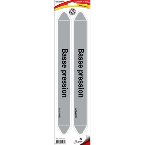 Planche de 2 marqueurs de tuyauterie 450 x 52 mm pour Ø 70 à 100 mm - Basse pression - 4709680