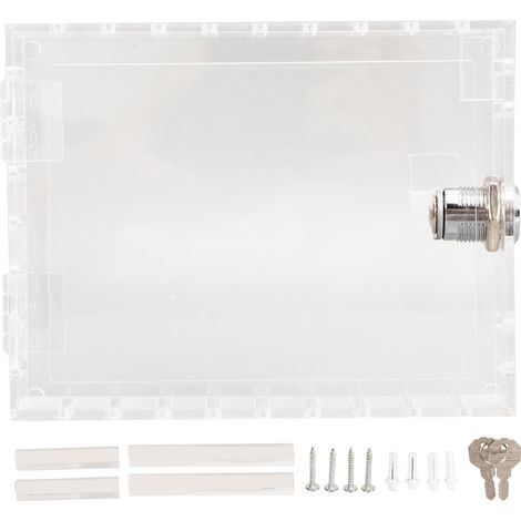 Coffret de verrouillage transparent pour thermostat en acrylique universel, avec 2 clés, dimensions 12,5 x 9,5 x 5 cm (1/5)