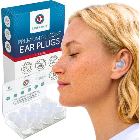 Bouchons d'Oreilles pour Dormir Silicone 6 Paires, 27dB (1/5)