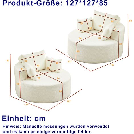Fauteuil simple en mousse chenille, sans assemblage nécessaire, moelleux pour salon, chambre, salon et salle de projection, 2 pièces