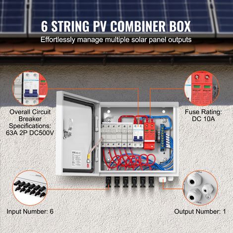 Boîte de combinaison PV - 6 chaînes boîte de combinaison solaire (1/5)