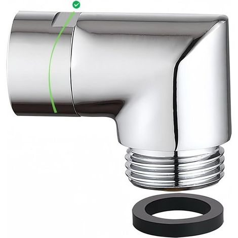 Adaptateur coude de douche en laiton massif 135°, raccord G1/2", rotatif et à 90° – chromé (1/5)