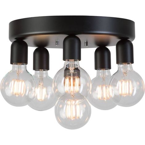 Belid Regal - Plafonnier Globe à 6 Lumières, Noir Mat, E27 (1/3)