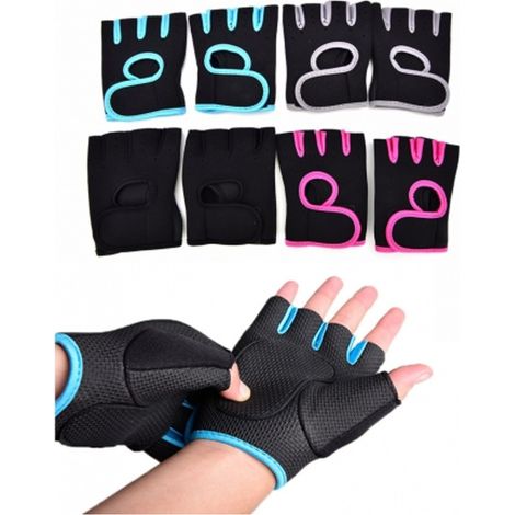 TrAdE Shop Traesio - Guanti Palestra Neoprene Grip Esercizio Pesi Sportive Anti Slittamento Gym -