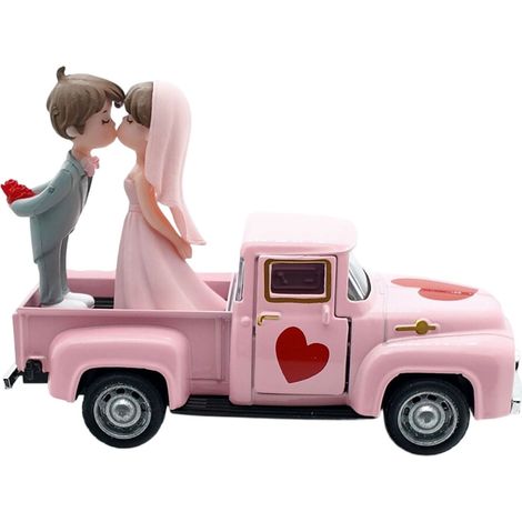 Escultura de modelo de camión - Camión rosa 1 Mujer rosa Hombre gris