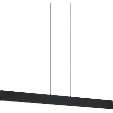 Modern Pendant Lamp Black Incl. LED 3-Step Dimmable Easylift - Straight