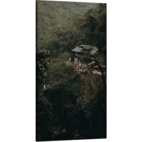 Leinwanddruck Naturhaus in den Bergen 60x120 cm