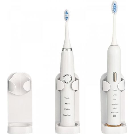 Porte-brosse à dents électronique mural pour salle de bain, boîte de rangement pour brosse à dents, 3 pièces (1/5)