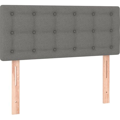 Tête de lit accessoire couchage chambre à coucher meuble à LED 100 x 5 x 78/88 cm tissu gris foncé TDL0201197