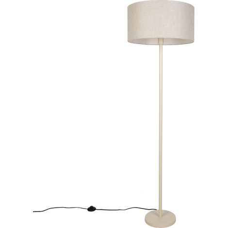 QAZQA Japandi vloerlamp beige met kap lichtbruin 50cm - Simplo (1/5)