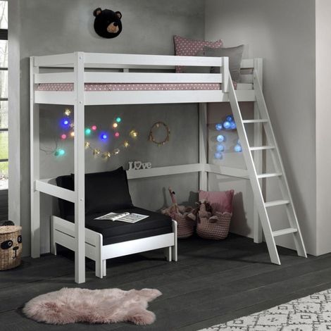 Pack - Lit Mezzanine & Fauteuil-Lit "Pino" Blanc (1/5)