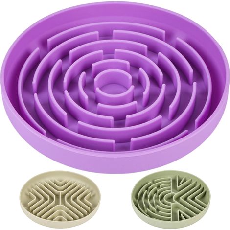 Bol Interactif, Mangeoire Lente pour Chien ou Chat en Silicone Alimentaire, Gamelle à Alimentation Lente avec Ventouse, pour Petits (1/5)