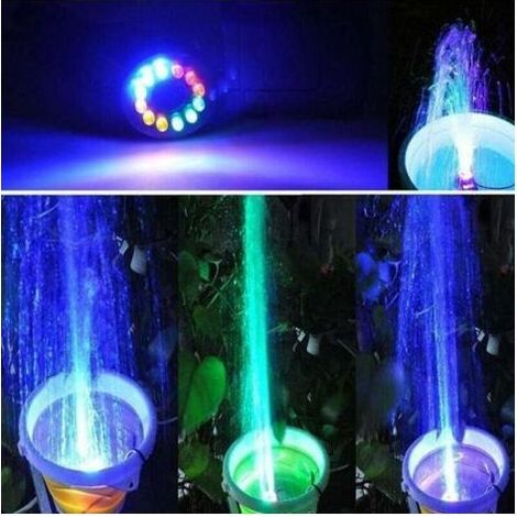 Choyclit – Pompe fontaine 16W – Débit 800L/h – 12 LED étanches pour éclairage décoratif – Silencieuse et compacte pour bassins et aquariums (1/5)