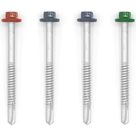 Faynot – Vis autoperceuse 6.3x75 mm – Acier laqué – Tête inox – Sachet de 50 vis – Pour acier et béton armé