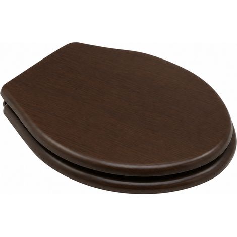 Sedile wc coprivaso per Olympia vaso Impero 42-44,5 x 38 cm copriwater noce scuro con cerniere regolabili e sedile in legno colato