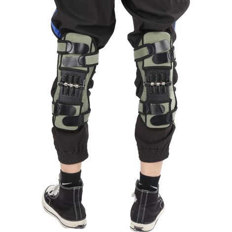 Genouillères de soutien articulaire et coussinets de récupération à ressort, vert/gris, 1 paire (1/5)