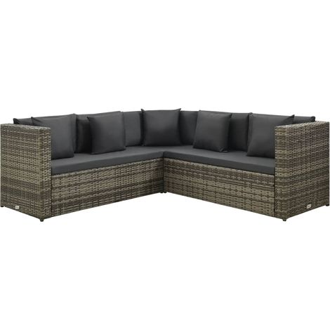 Maison Exclusive - 4-tlg. Garten-Lounge-Set mit Auflagen Poly Rat (1/5)