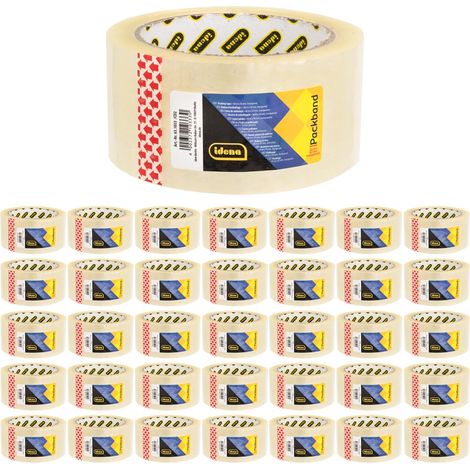 Idena 60063 - Nastro trasparente, 50 mm x 66 m, 36 rotoli di nastro silenzioso, ideale per traslochi e spedizioni (1/5)