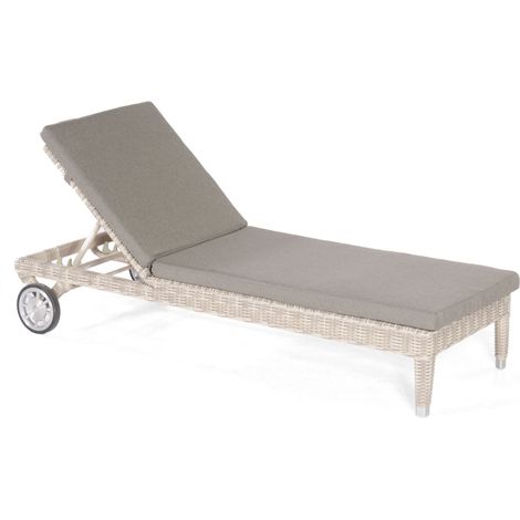 Sonnenpartner Sonnenliege Caicos Aluminium mit Polyrattan white-coral Rollliege mit Auflage
