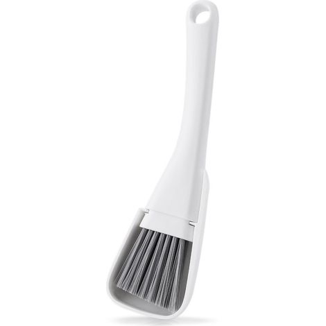 SPHProducts,Mini recogedor y cepillo,Cepillo de limpieza pequeño,Blanco,Perfecto para teclados y ventanas de coche,Recogedor portátil con cepillo (1/5)