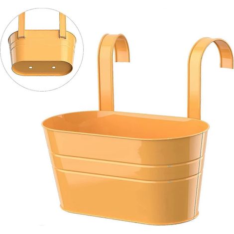 Hängende Blumentöpfe mit abnehmbaren Haken und Abflusslöchern, geeignet für Balkone, Gärten und Landhäuser – orange