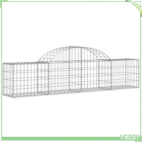 Panier de gabions arqué - FAFEICY - 153482 - 200x30x40/60 cm - fer galvanisé - fil 3,5 mm (1/4)