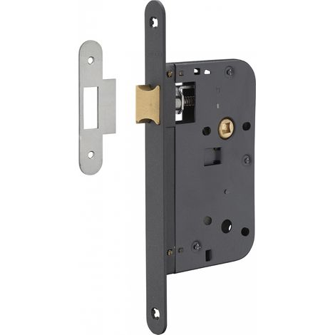 Serratura da incasso con scrocco, asse 60 mm, frontale nero – THIRARD (1/5)