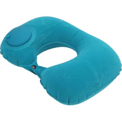 Coussin cervical gonflable en forme de U, appuie-tête souple pour voiture, bureau, avion, protection des vertèbres, vert menthe. (1/5)