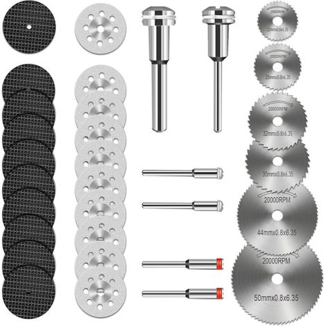 Ensemble de Disques de Coupe pour Outil Rotatif, Roues de Coupe Diamant pour Bois Métal, Lame de Scie Circulaire, Disque de Coupe en Résine, Meules Diamant pour Bois, Verre, Plastique, Pierre et Métal