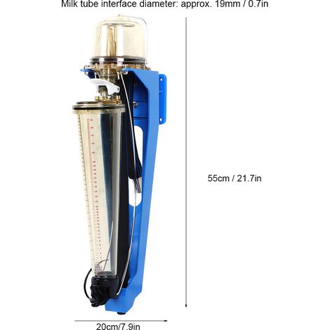 Hochleistungs-Milchzähler für Rinder mit PSU-Shuntrohr, 31 kg Kapazität, Abmessungen 55 x 20 cm, 19 mm Rohrdurchmesser (1/5)