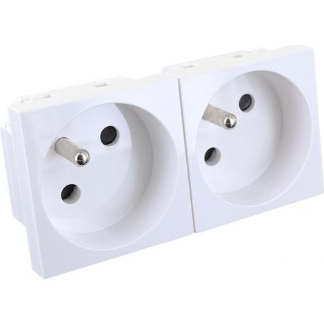 Prise double 2P+T encastrable 45x90 mm BLM 731122 (1/4)