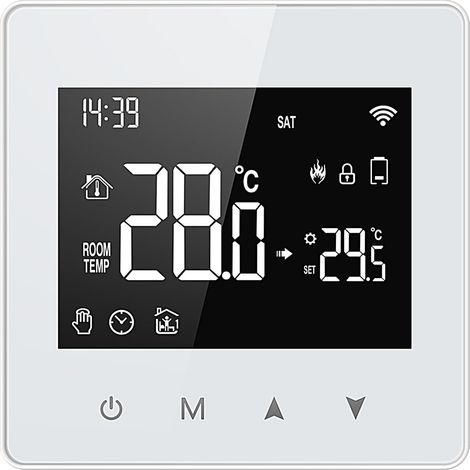 Thermostats WiFi, thermostat intelligent, affichage LCD contrôle numérique batterie précision température faible consommation d'énergie installation facile, valve de radiateur pour climatiseur et