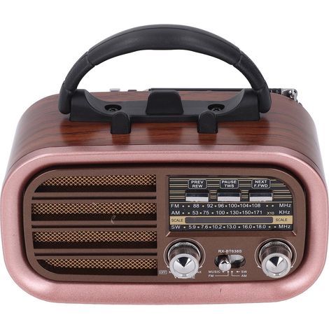 Ortviai Radio Vintage Portable AM/FM/SW avec Batterie Rechargeable et Panneau Solaire BT638S (1/5)