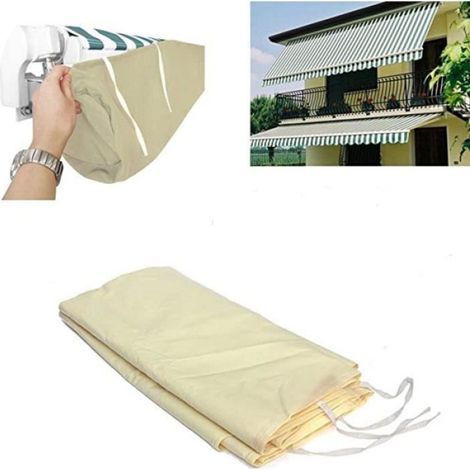 Housse de protection pour auvent de 3m - - Sac de rangement - Beige - 100% imperméable Beige (1/4)