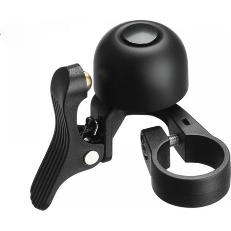 Lntyq Mini-Fahrrad-Lenkerklingel, 22,2 mm, klare Hupe, links/rechts, laut, kein Strom nötig, Kupferlegierung, Nylon, für MTB, Rennrad, BMX-Roller, Elektrofahrrad, Roller, Schwarz (1/4)