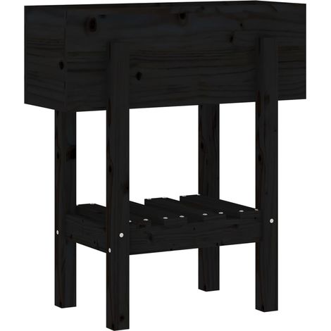 Vassoio per fioriera aiuola rialzata piante fiori terrazza giardino 62 x 30 x 69 cm legno massiccio di pino nero 020037750