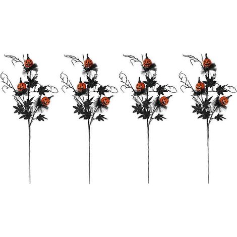 Branches de citrouille artificielles noires pour Halloween (lot de 4) (1/5)