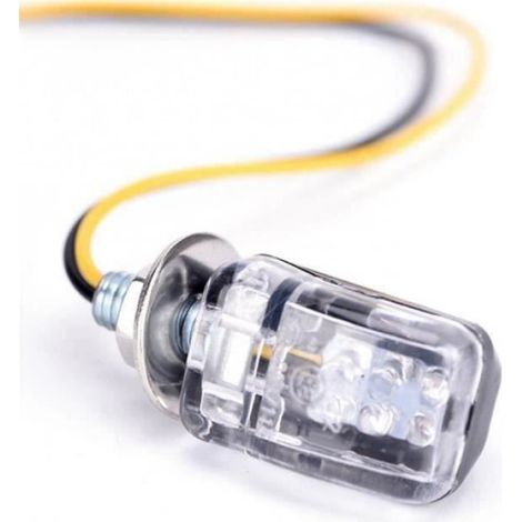 2Pcs 12V Mini 6 LED Moto Clignotants Clignotants Ampoule Noir (1/4)