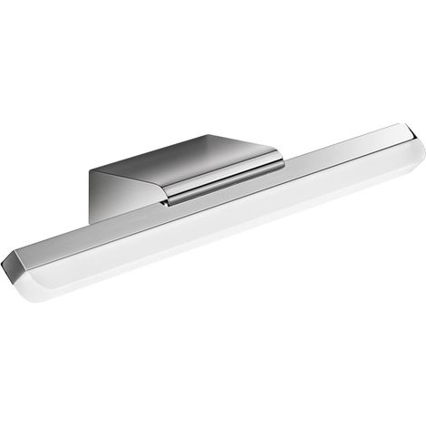 Applique LED 10W 1100Lm 4000K en métal chrome poli avec diffuseur en plexiglas, design moderne IP44, L.40 cm, 10S46328 CL LN - Luminaire Perenz