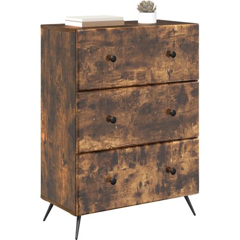 Maison Exclusive - Mobile con Cassetti Rovere Fumo 66 x 34,5 x 90 cm