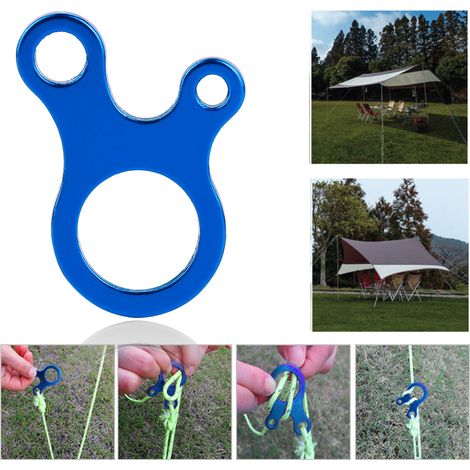 10 Pièces Boucles de Corde de Tente à Clip Rapide Bleues