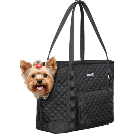 Sac de Transport Chat et Chien Matelassé, Sac à Main - Noir (1/5)