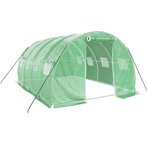 Serra tenda riparo piante fiori ortaggi con struttura in acciaio 12 m² 4 x 3 x 2 m verde 020044536