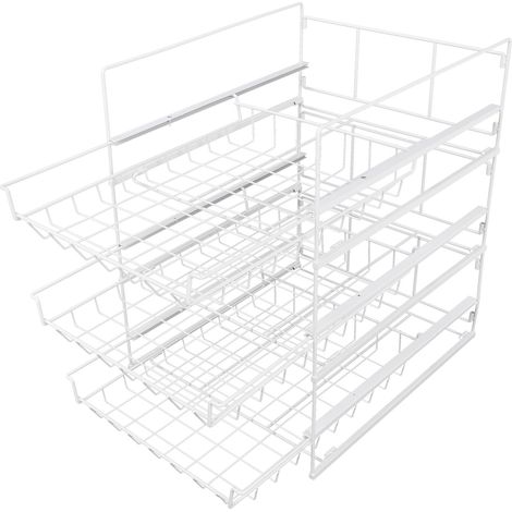 Étagère à trois niveaux amovible, étagère de rangement pour armoire, étagère de rangement de cuisine, égouttoir à vaisselle, étagère à épices (1/5)