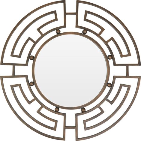Premier Housewares Jalal Bronze Metal Frame Round Wall Mirror (1/4)
