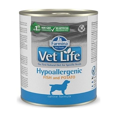 Farmina Dog Vet Life Hypoallergenic Pesce e Patate  - Farmina Dog Vet Life Hypoallergenic Pesce e Patate - Lattina Da 300 Gr (1/5)