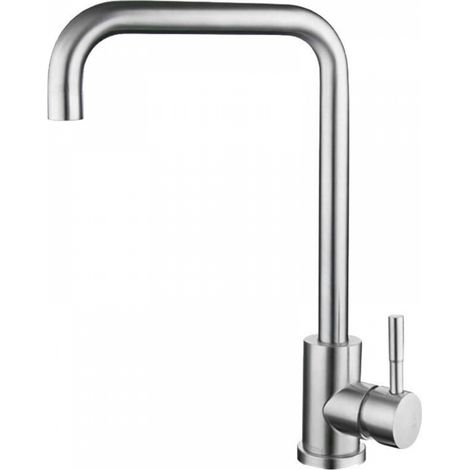 Robinet Cuisine, Mitigeur Cuisine Pivotant à 360, Acier Inoxydable, Forme en L Monolevier pour 1 Trou (1/5)