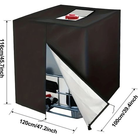 Bâche pour conteneur IBC (120x100x116cm), adaptée aux réservoirs d'eau de 1000L, couverture de protection UV pour conteneur IBC. (1/5)